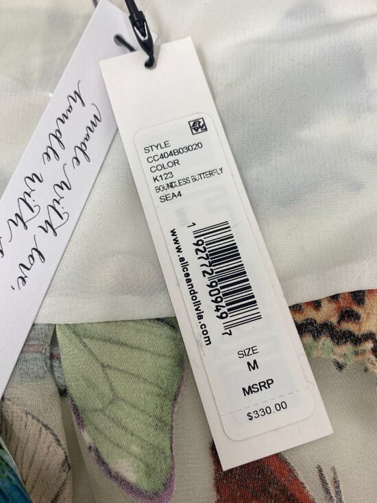 Alice + Olivia Eloise Boundless Butterfly Silk-Blend Blouse Medium NWT $330 - Picture 12 of 14